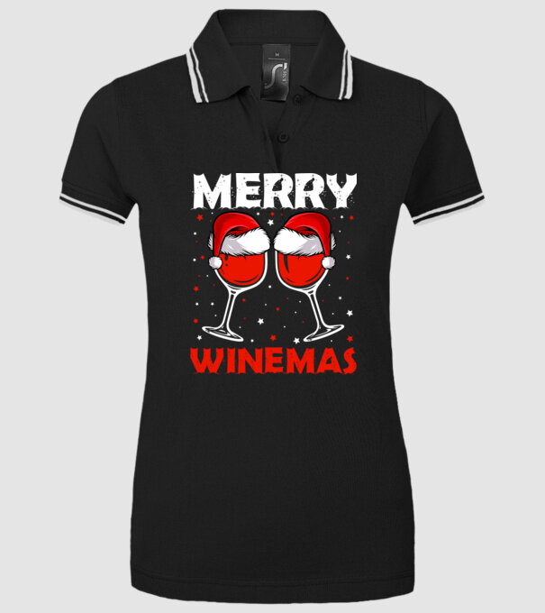 Merry winemas model negru pe tricou