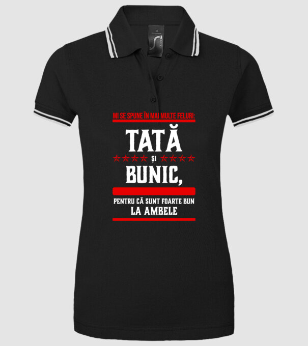 mi se spune în mai multe feluri: tată și bunic, pentru că sunt foarte bun la ambele model negru pe tricou
