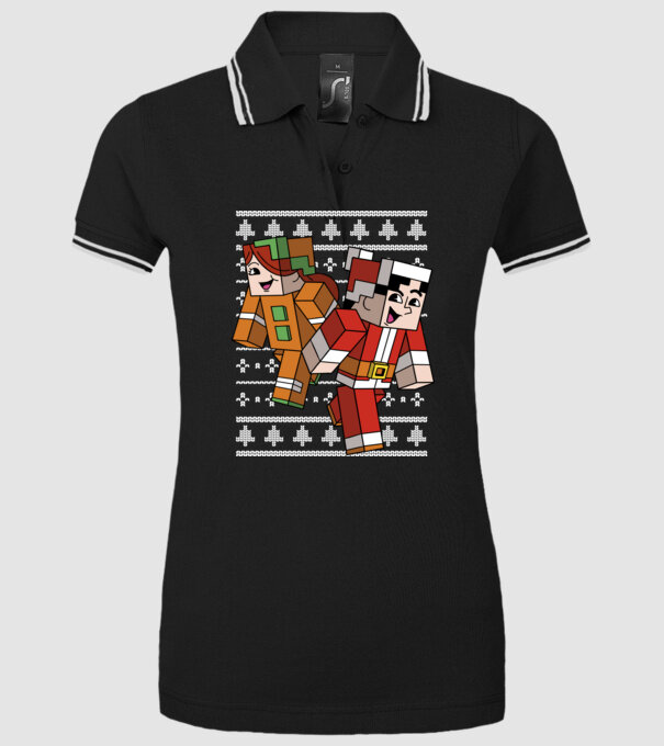 Minecraft christmas ugly sweater model negru pe tricou