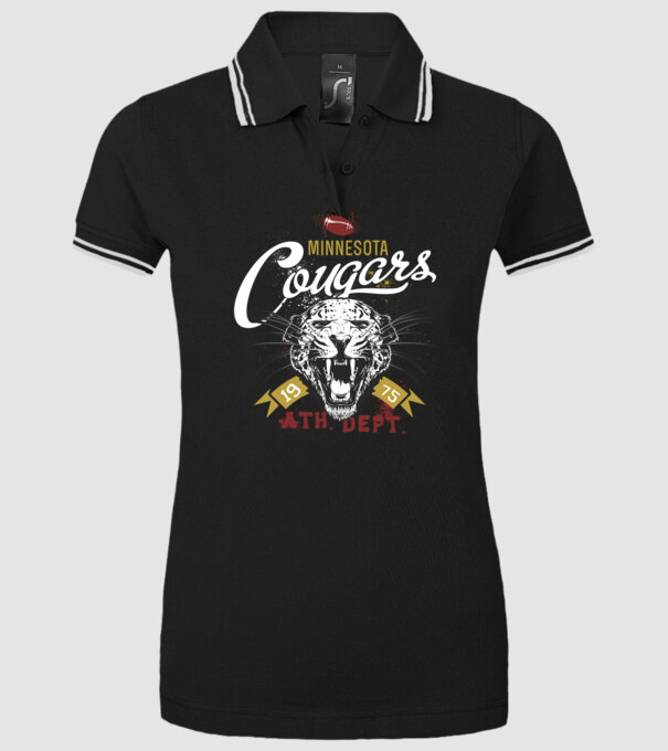 Minesota Cougars model negru pe tricou