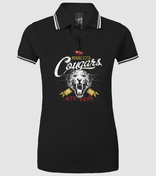 Minesota Cougars  TEXTURED model negru pe tricou