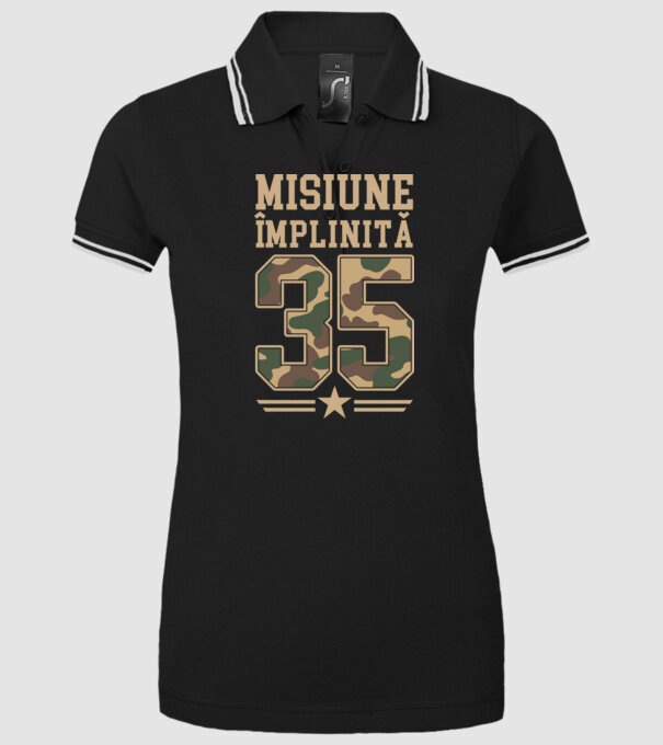 Misiune împlinită 35 model negru pe tricou