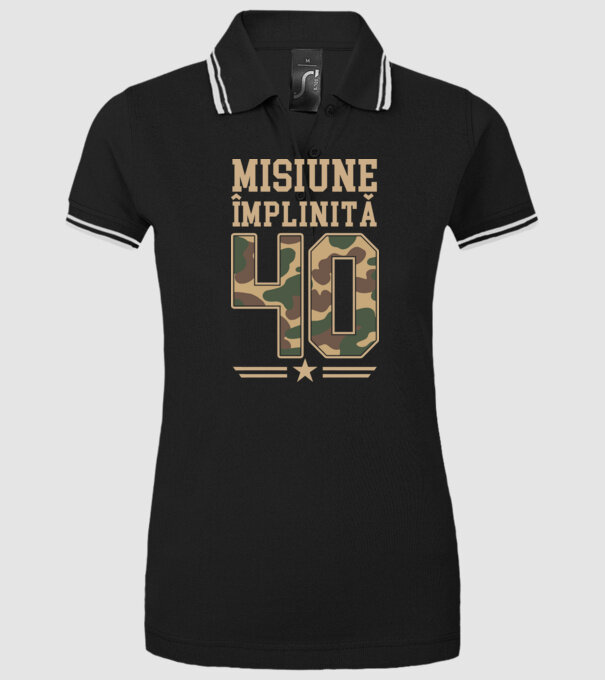 Misiune împlinită 40 model negru pe tricou