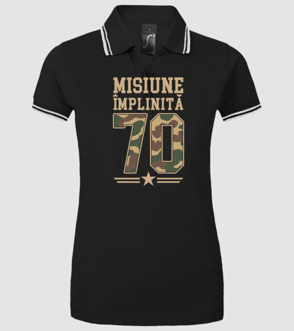 Misiune împlinită 70 model negru pe tricou