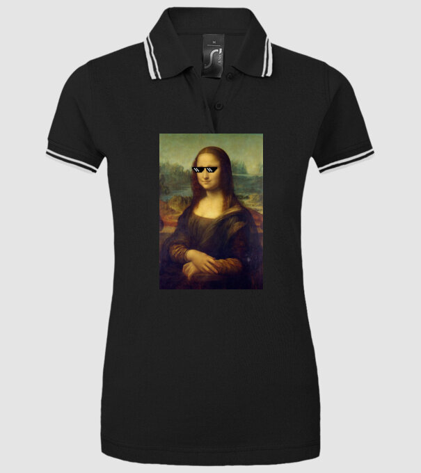 Mona Lisa Deal with it model negru pe tricou
