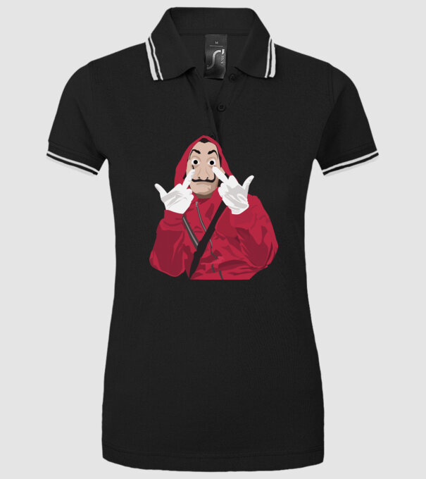 money heist fcku model negru pe tricou