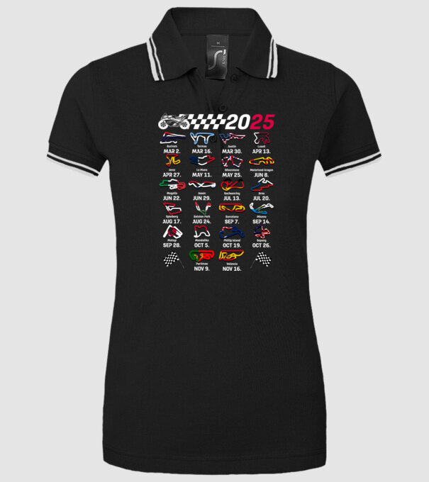 MOTOGP 25 CALENDAR Negru model negru pe tricou