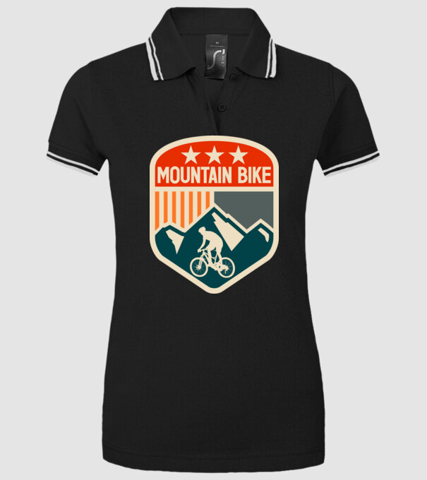 Mountain Bike model negru pe tricou