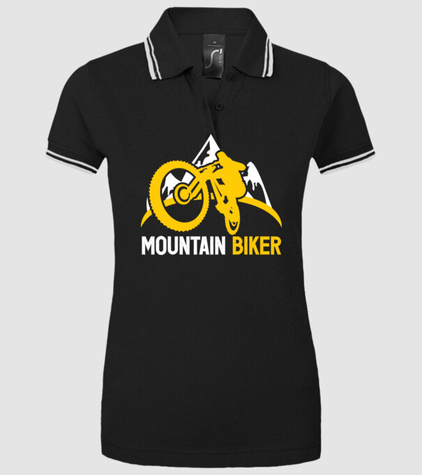 mountain biker model negru pe tricou