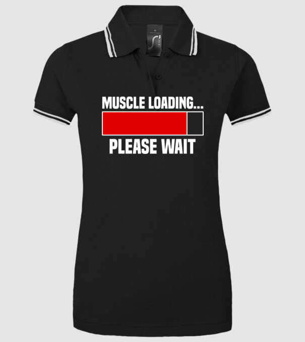 Muscle loading model negru pe tricou