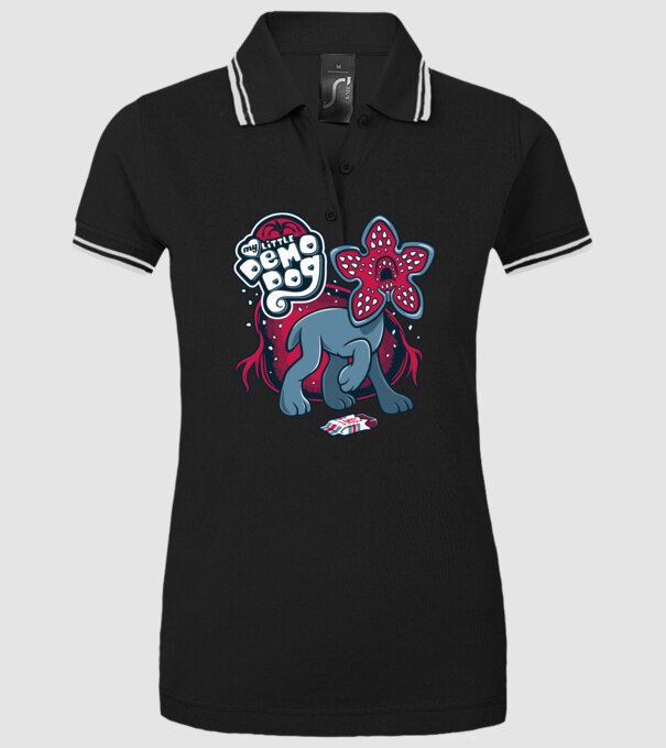 my little demodog model negru pe tricou