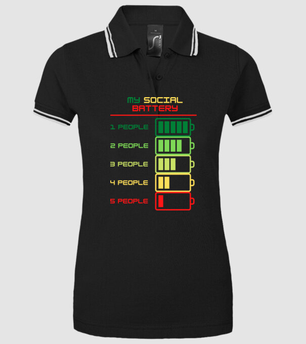 My social battery model negru pe tricou