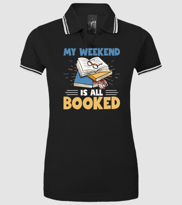 My weekend booked model negru pe tricou