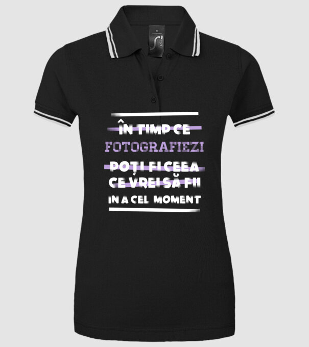 în timp ce fotografiezi poți fi ceea ce vrei să fii - în acel moment model negru pe tricou