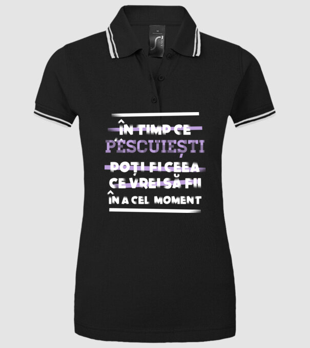 în timp ce pescuiești poți fi ceea ce vrei să fii - în acel moment model negru pe tricou