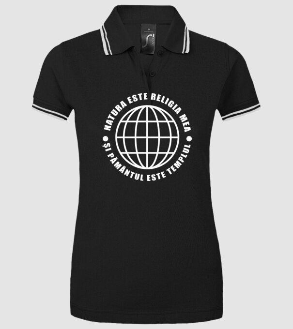 Natura este religia mea model negru pe tricou