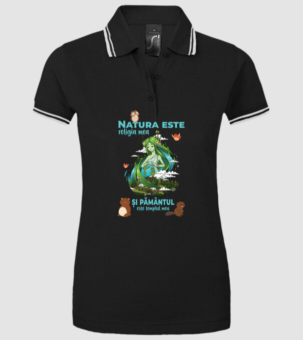Natura este religia mea și pământul este templul meu model negru pe tricou