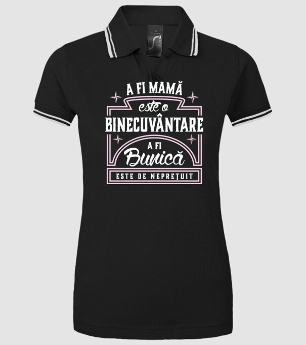Neprețuit bunica model negru pe tricou