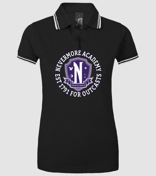 Nevermore academy model negru pe tricou