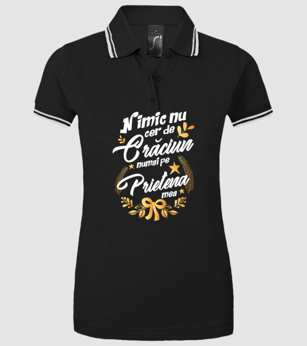 nimic nu cer de Crăciun, numai pe prietena mea model negru pe tricou