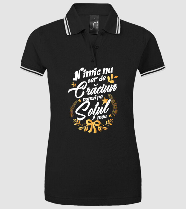nimic nu cer de Crăciun, numai pe soțul meu model negru pe tricou