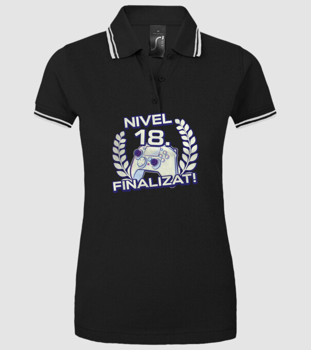 Nivel 18 finalizat! model negru pe tricou