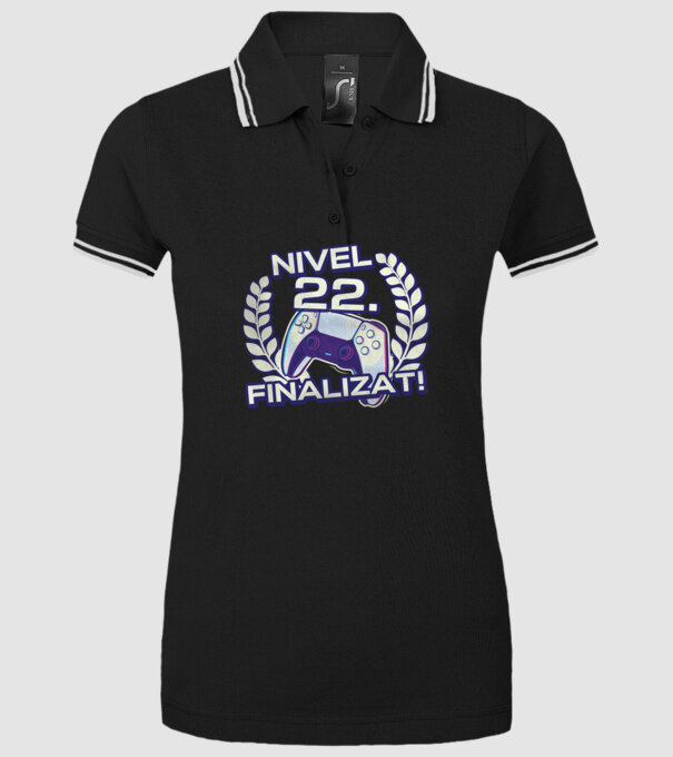 Nivel 22 finalizat! model negru pe tricou