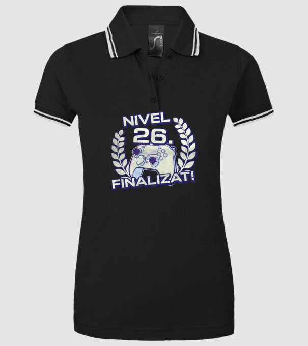 Nivel 26 finalizat! model negru pe tricou