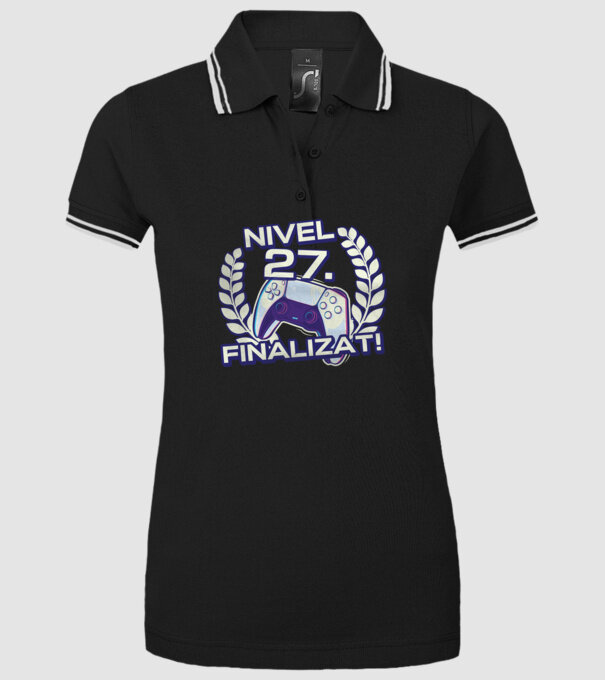 Nivel 27 finalizat! model negru pe tricou