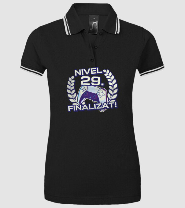 Nivel 29 finalizat! model negru pe tricou