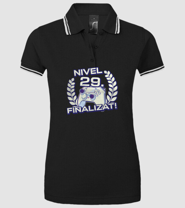 Nivel 29 finalizat! model negru pe tricou