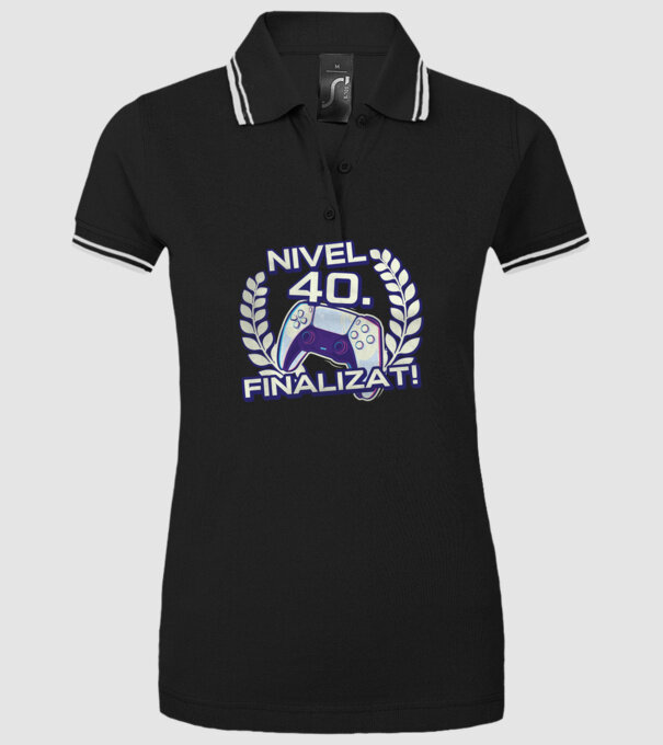 Nivel 40 finalizat! model negru pe tricou