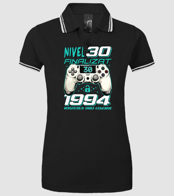 Nivel finalizat 30 1995 model negru pe tricou