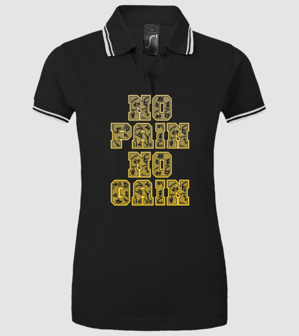 No Pain No Gain model negru pe tricou