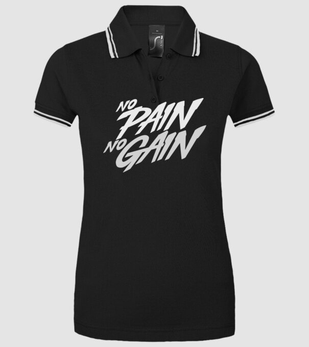 No Pain No Gain typography model negru pe tricou