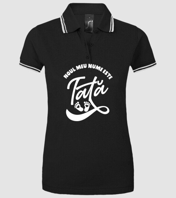 Noul meu nume este Tată model negru pe tricou