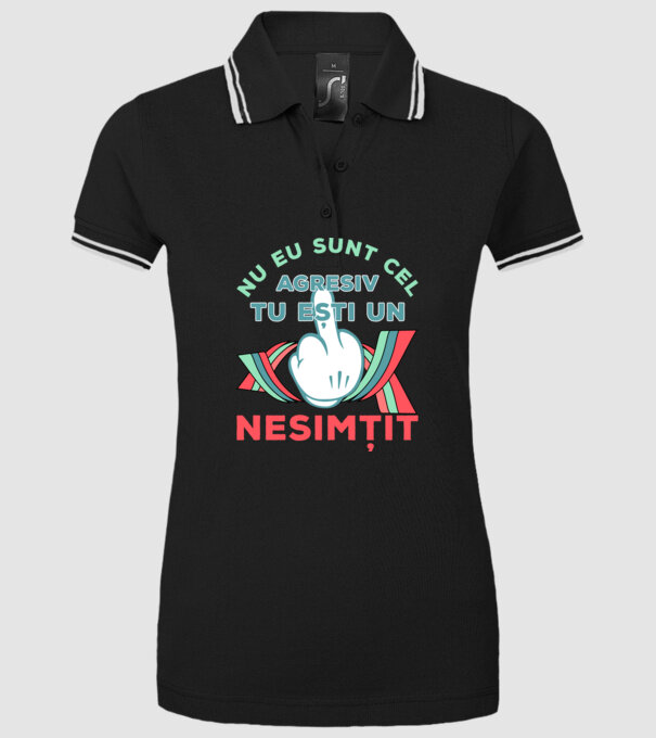 nu eu sunt cel agresiv, tu ești un nesimțit model negru pe tricou