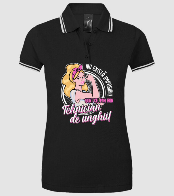 Nu există imposibil! Sunt cel mai bun tehnician de unghii! model negru pe tricou