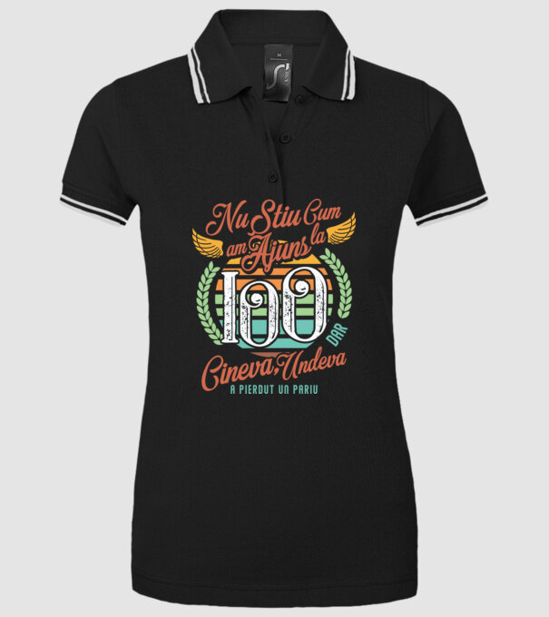 Nu știu cum am ajuns la 100, dar undeva, cineva a pierdut un pariu model negru pe tricou