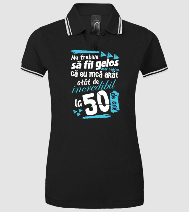 Nu trebuie să fii gelos 50 de ani model negru pe tricou