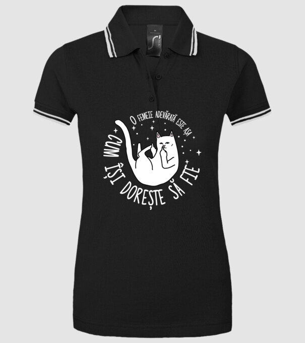 O femeie adevărată este așa cum își dorește să fie model negru pe tricou