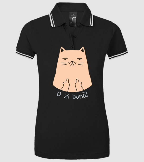 O zi bună model negru pe tricou