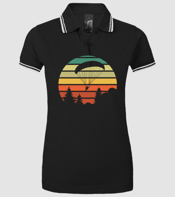 paraglide model negru pe tricou