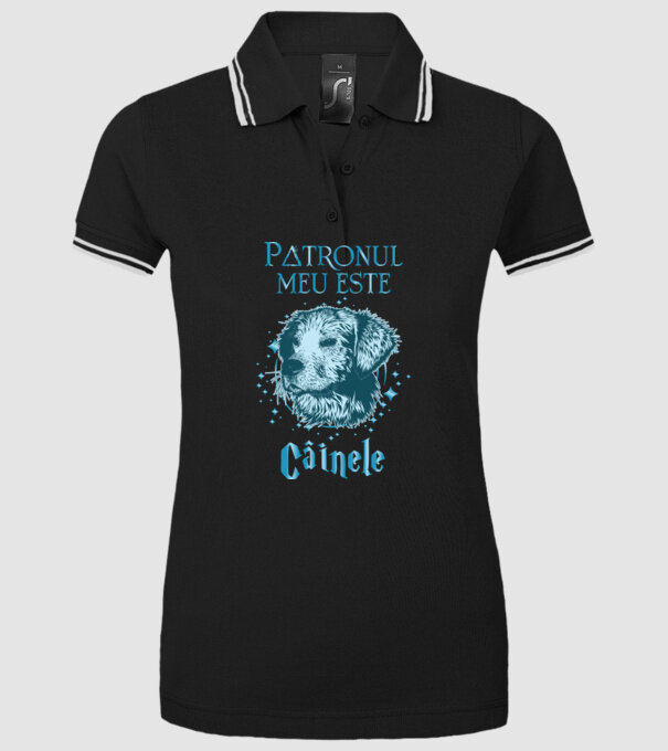 Patronul meu este CÂINELE model negru pe tricou