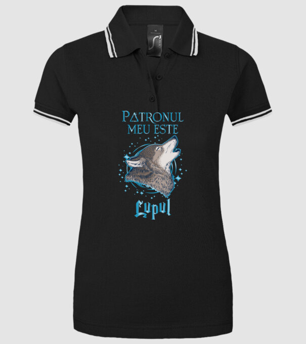 Patronul meu este LUPUL model negru pe tricou