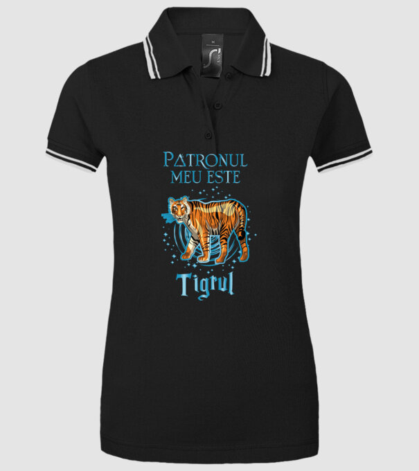 Patronul meu este TIGRUL model negru pe tricou