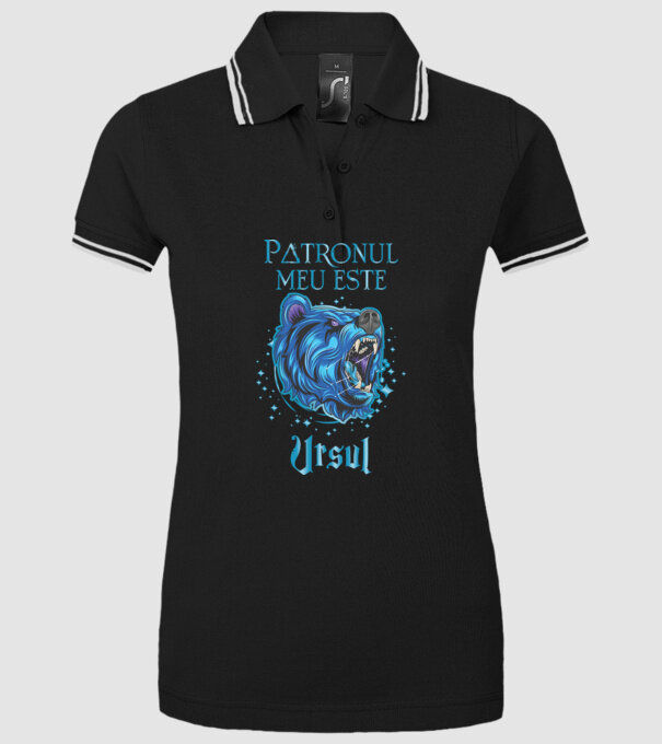 Patronul meu este URSUL model negru pe tricou