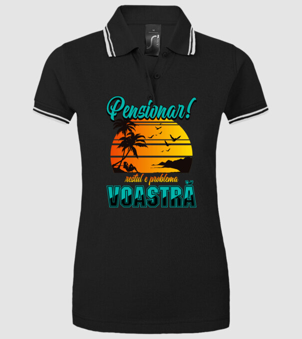 Pensionar! Restul e problema voastră model negru pe tricou