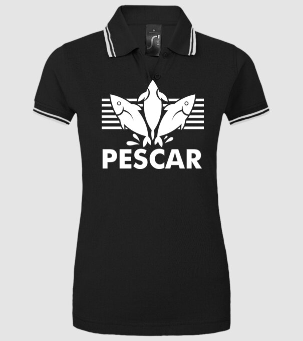 Pescar original model negru pe tricou
