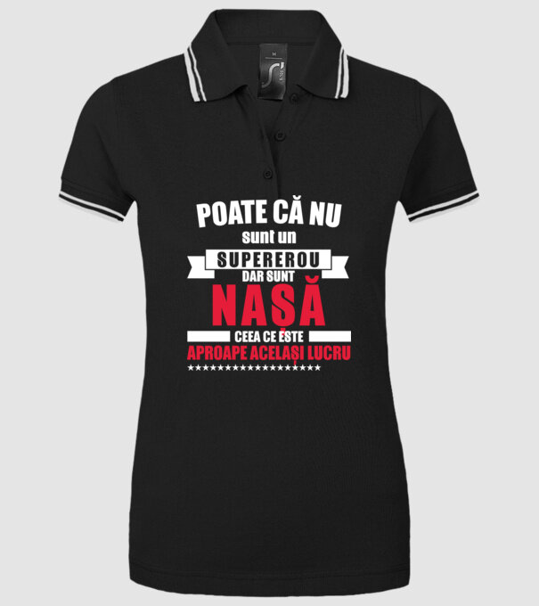 Poate că nu sunt un supererou, dar sunt nașă, ceea ce este aproape același lucru model negru pe tricou